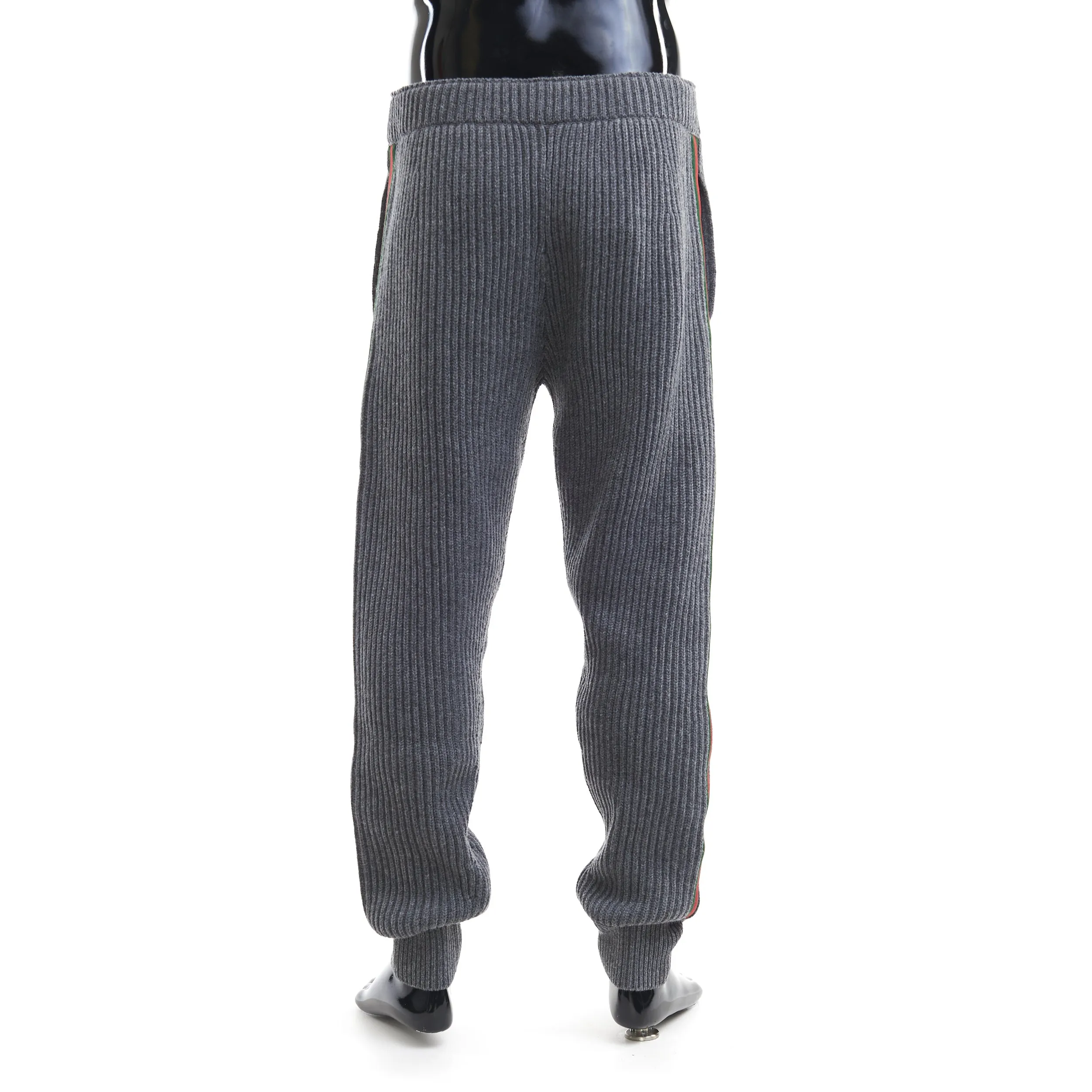 Grey Wool Cashmere Pants With Web