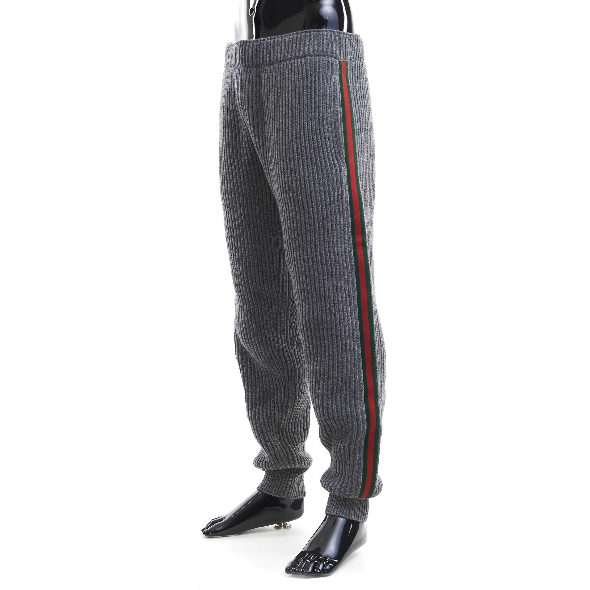 Grey Wool Cashmere Pants With Web