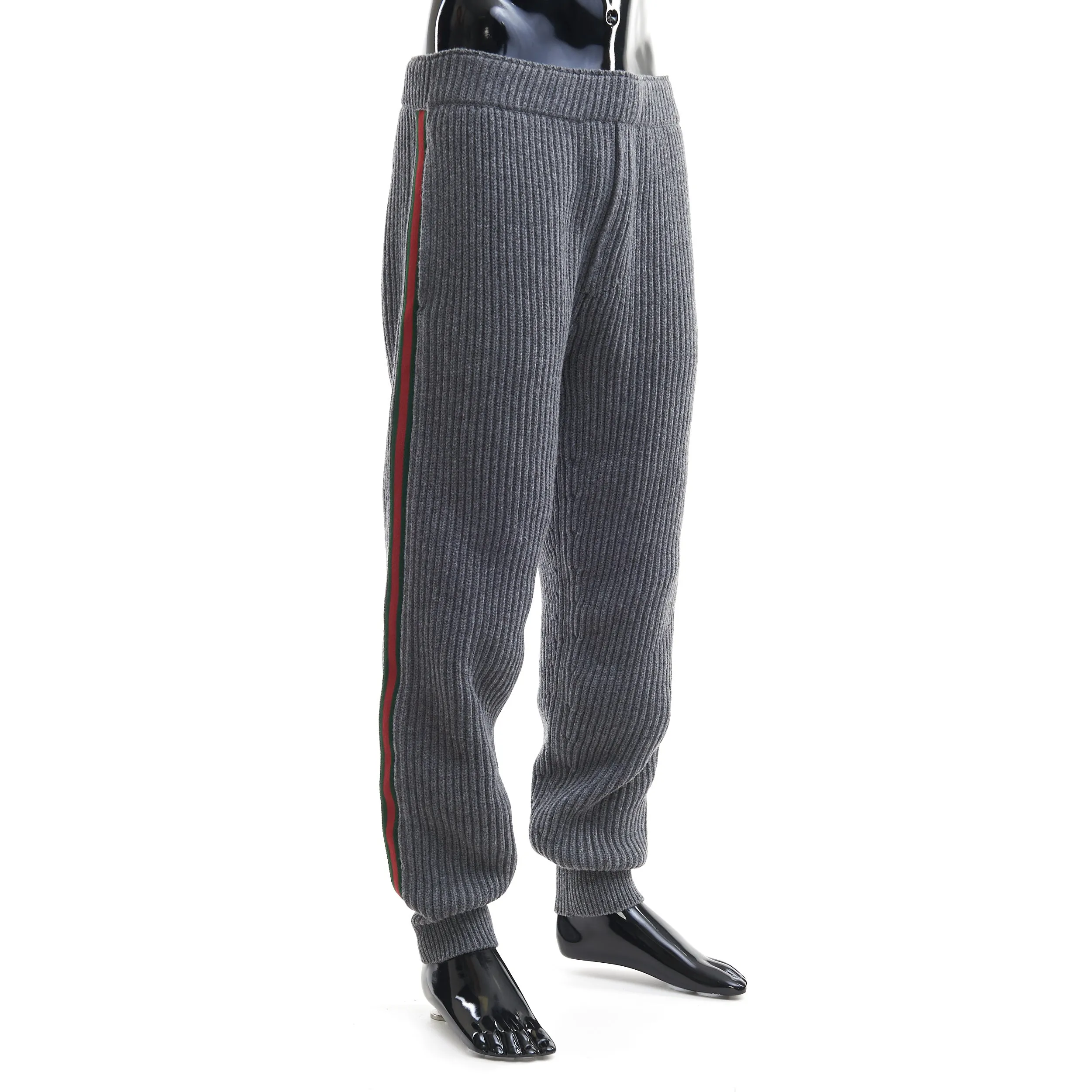 Grey Wool Cashmere Pants With Web