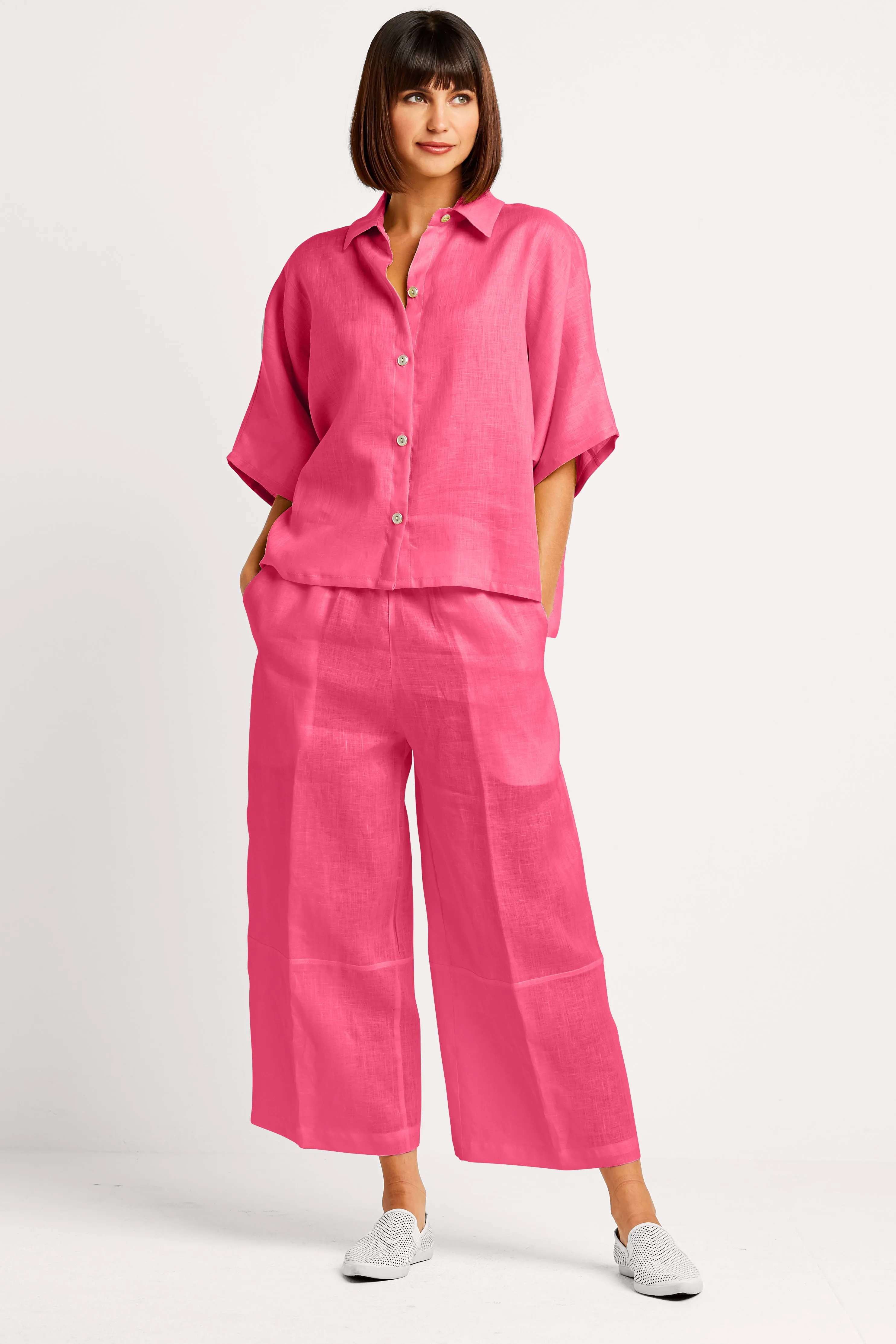Handkerchief Linen Flood Panel Pant