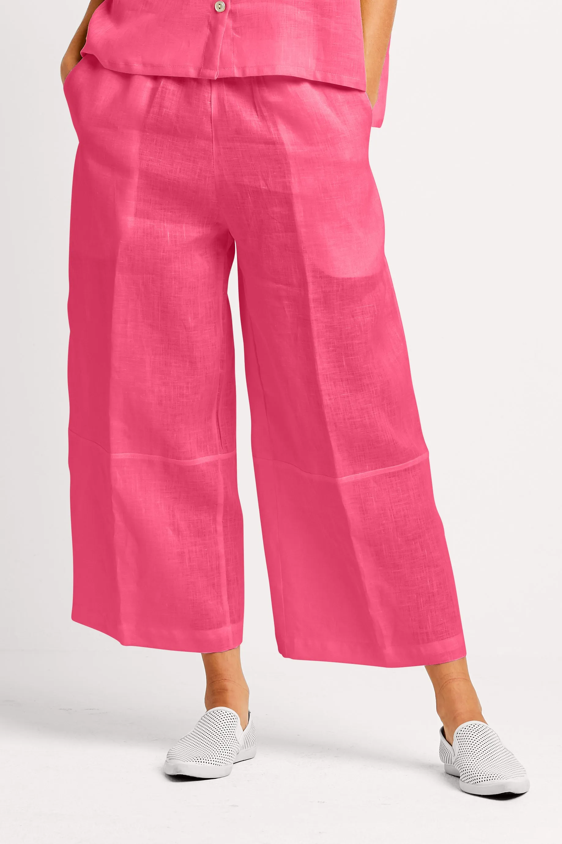 Handkerchief Linen Flood Panel Pant