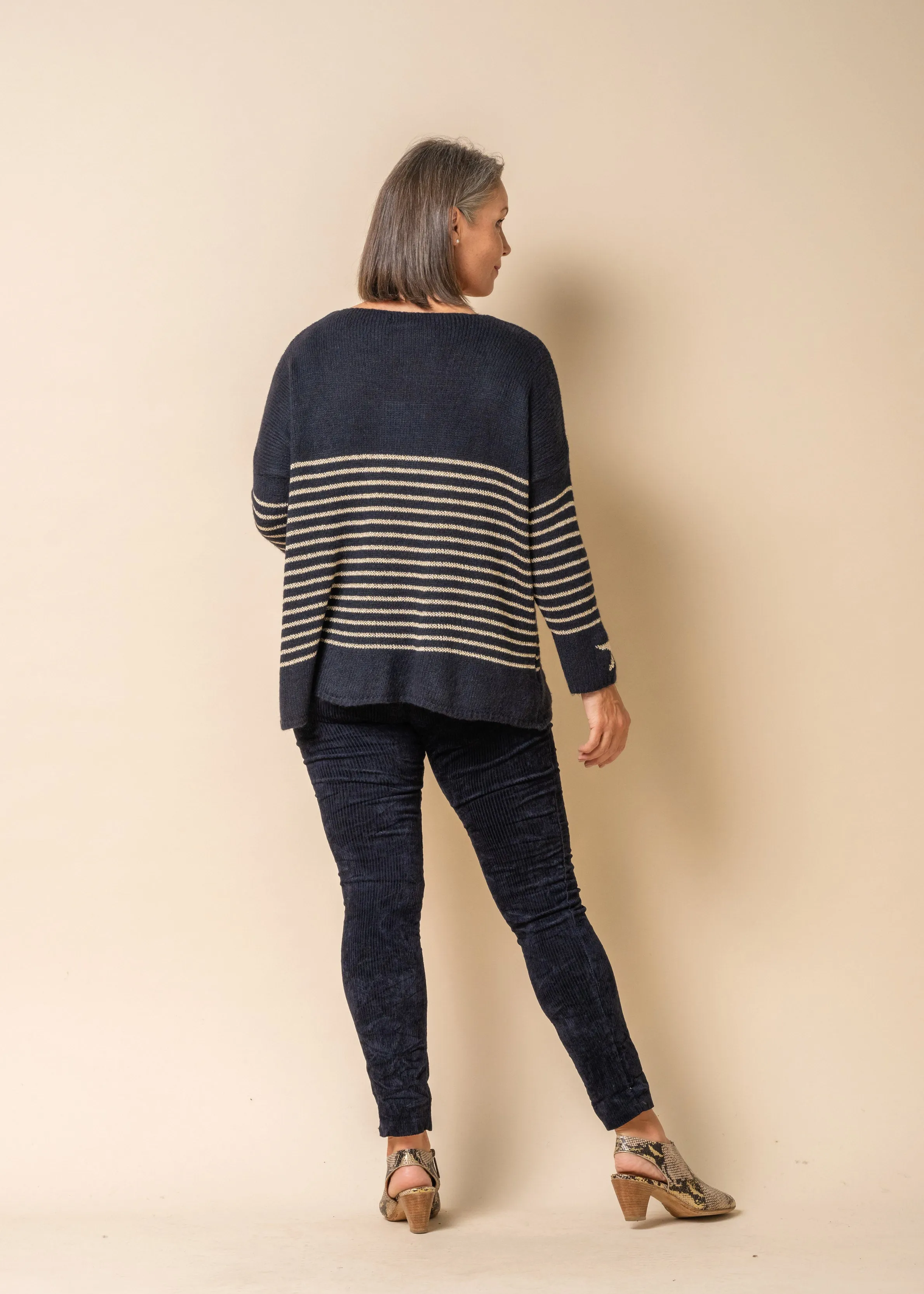Hanna Knit Top in Navy