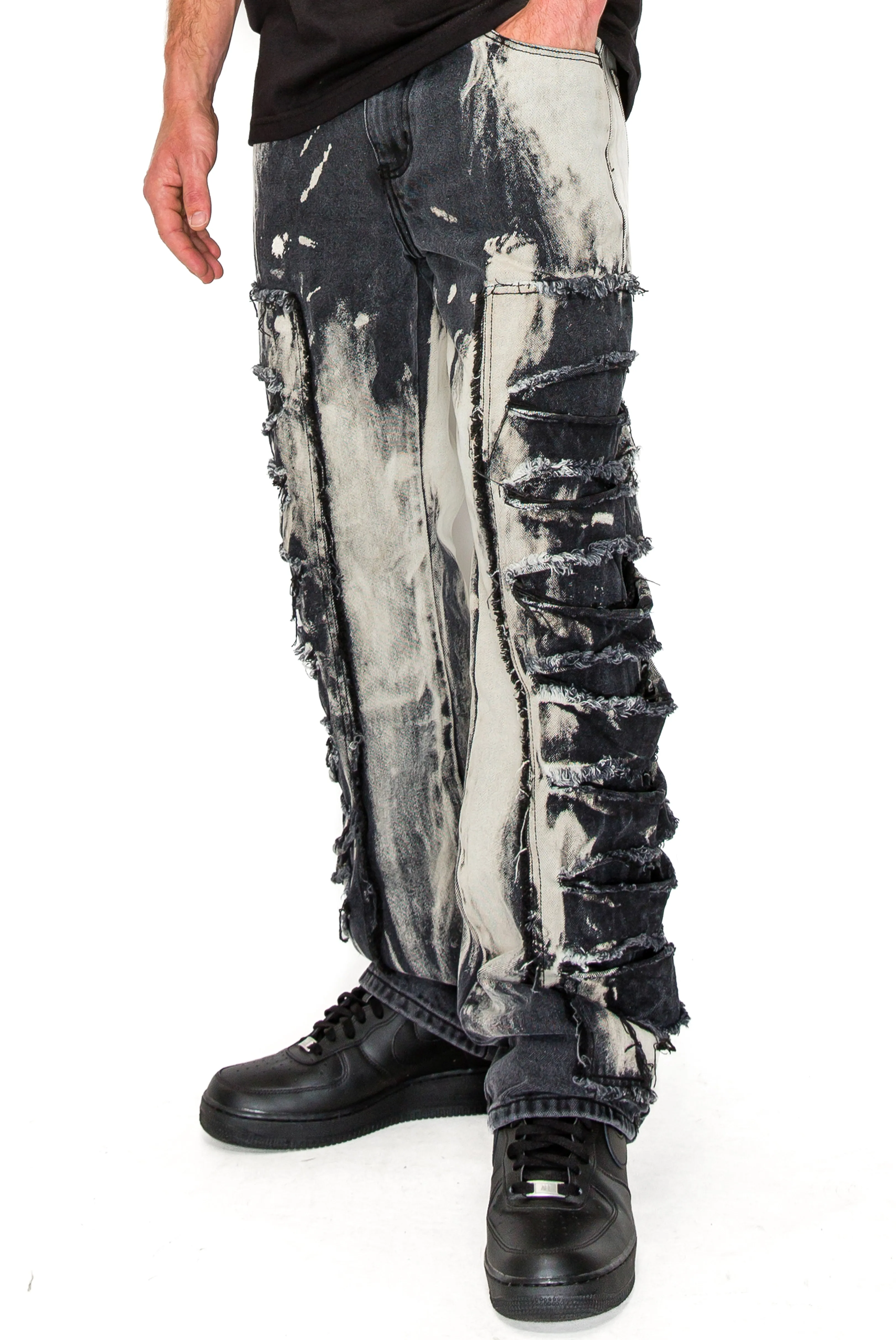 Heavy Distressed Baggy Fit Jeans