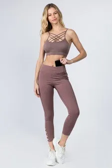 High Waist Ankle Length - Plum Mauve