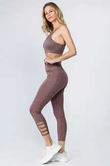 High Waist Ankle Length - Plum Mauve