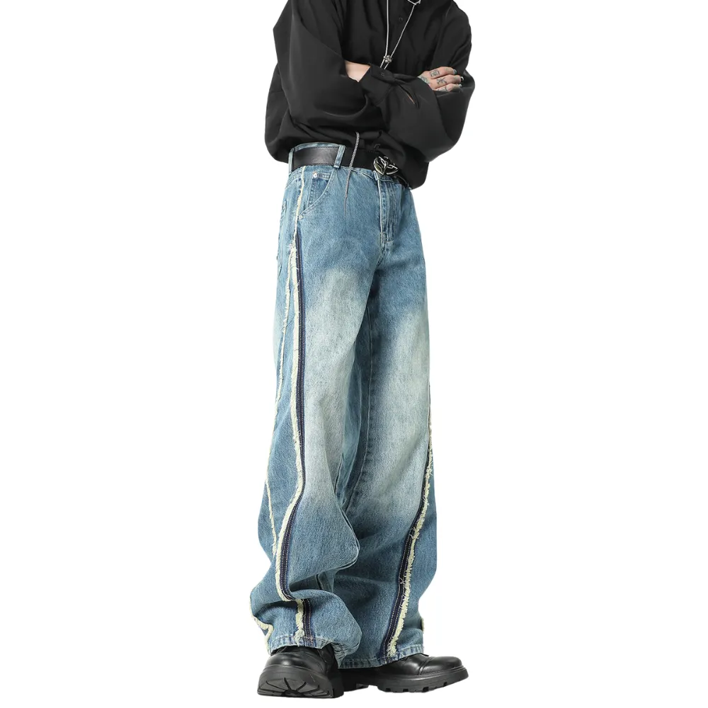 Hip-hop Raw edge Washed Jeans