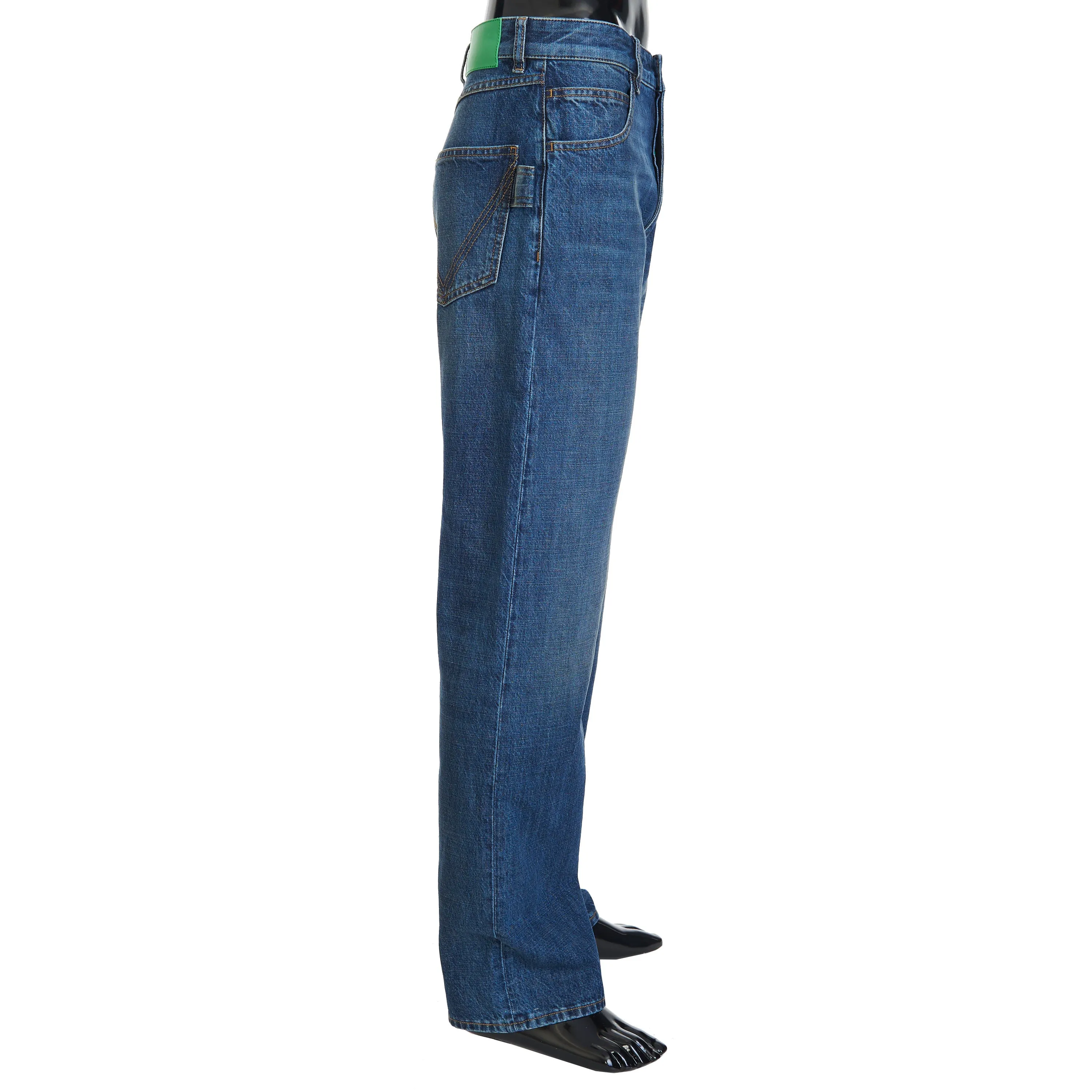 Indigo Blue Medium Washed Straight Denim Jeans