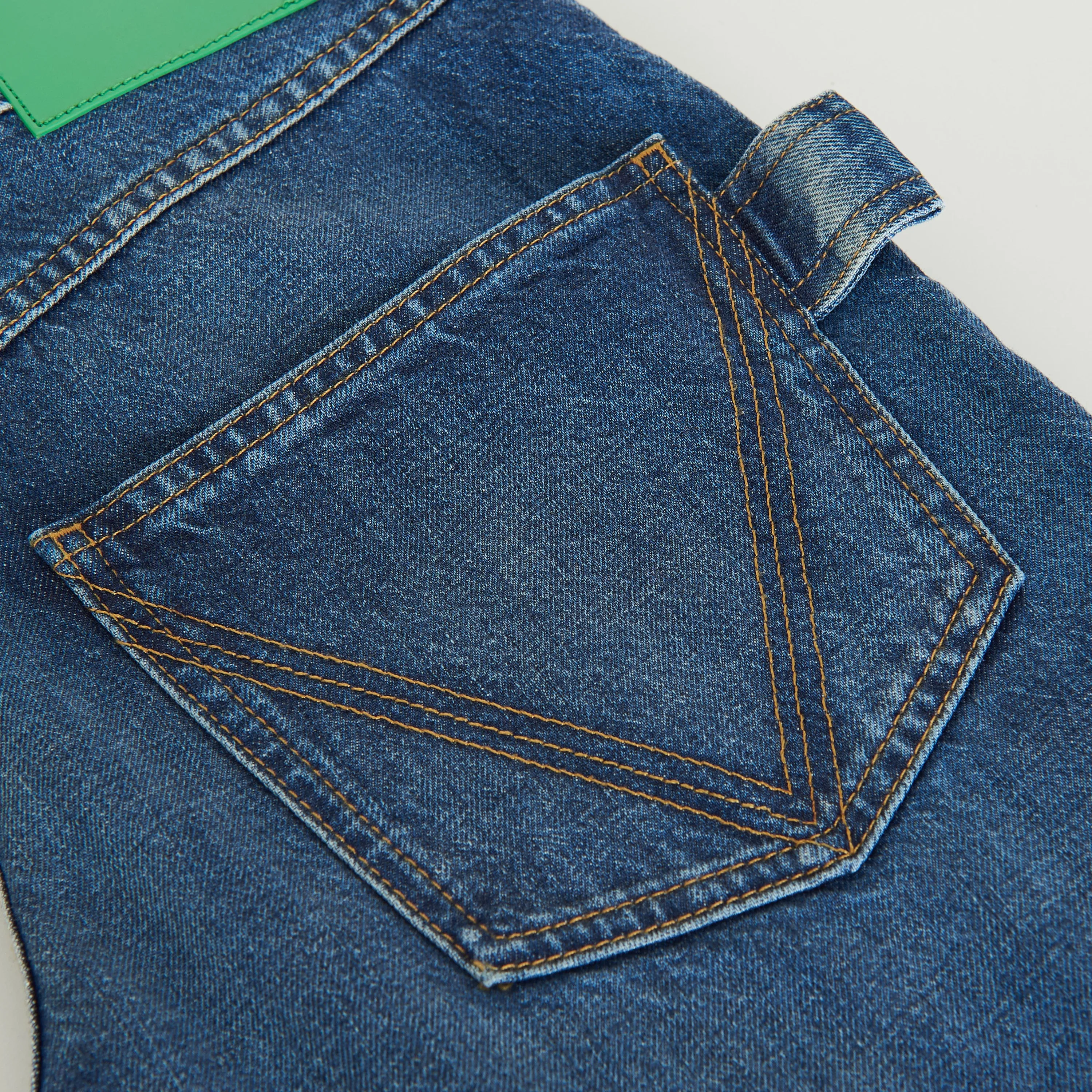 Indigo Blue Medium Washed Straight Denim Jeans