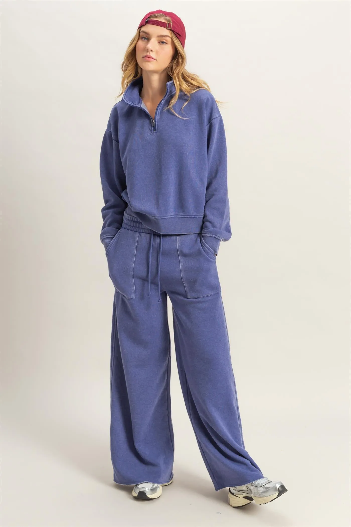 Indigo Wide Leg Sweatpants