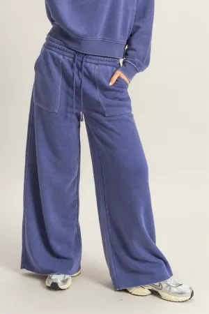 Indigo Wide Leg Sweatpants