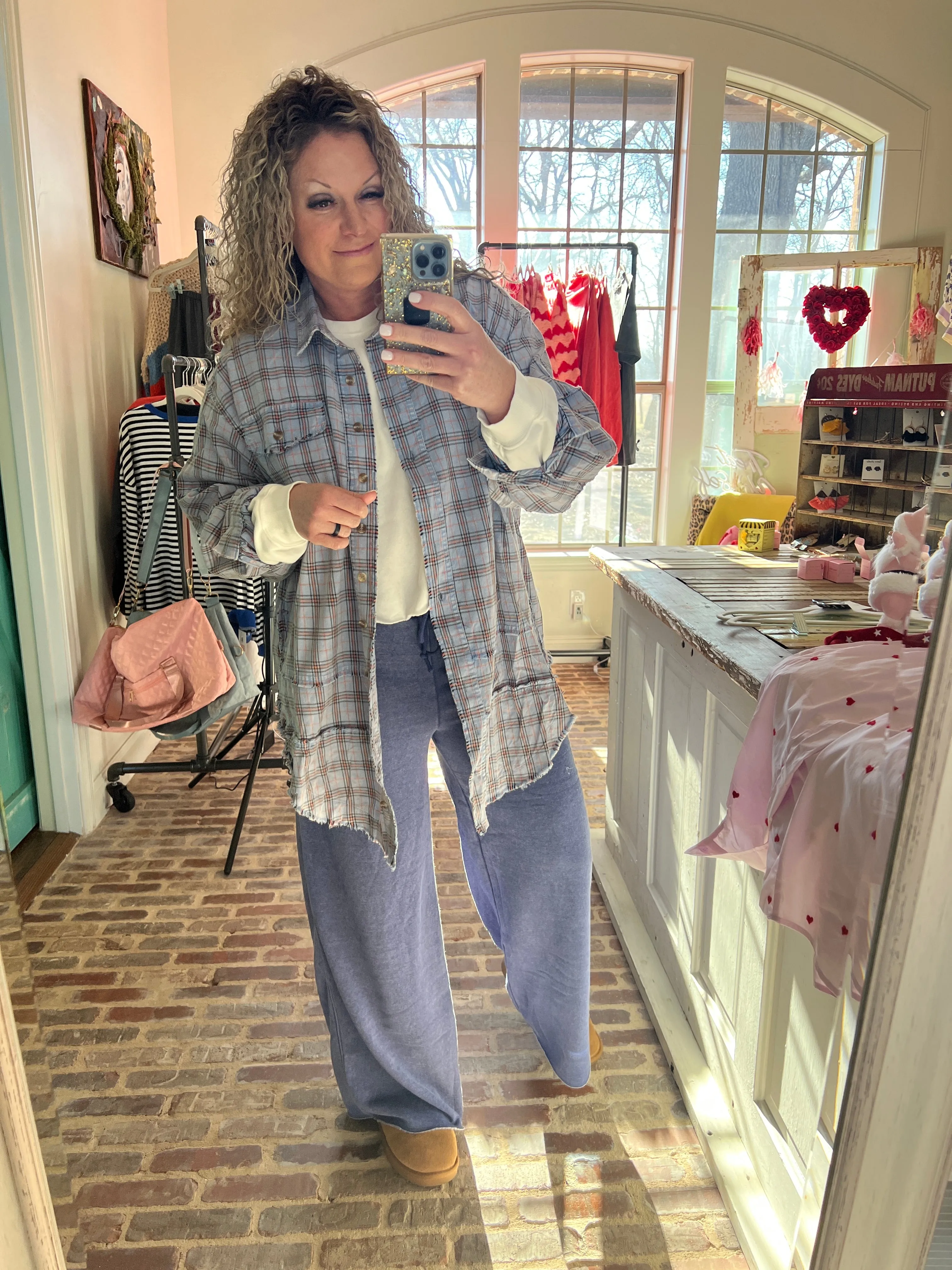 Indigo Wide Leg Sweatpants