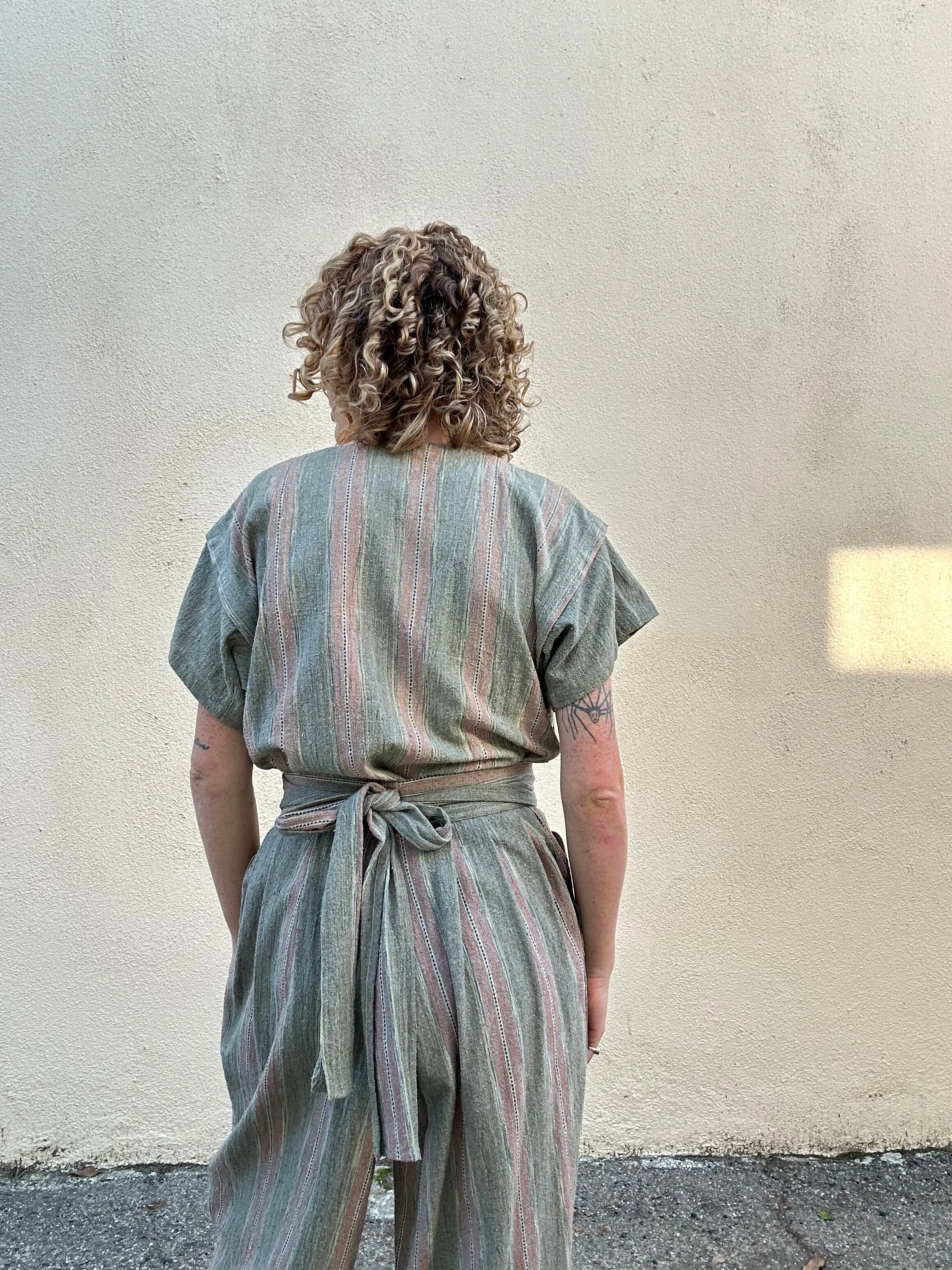 Issey Miyake Pink Stripe Two-Piece Outfit