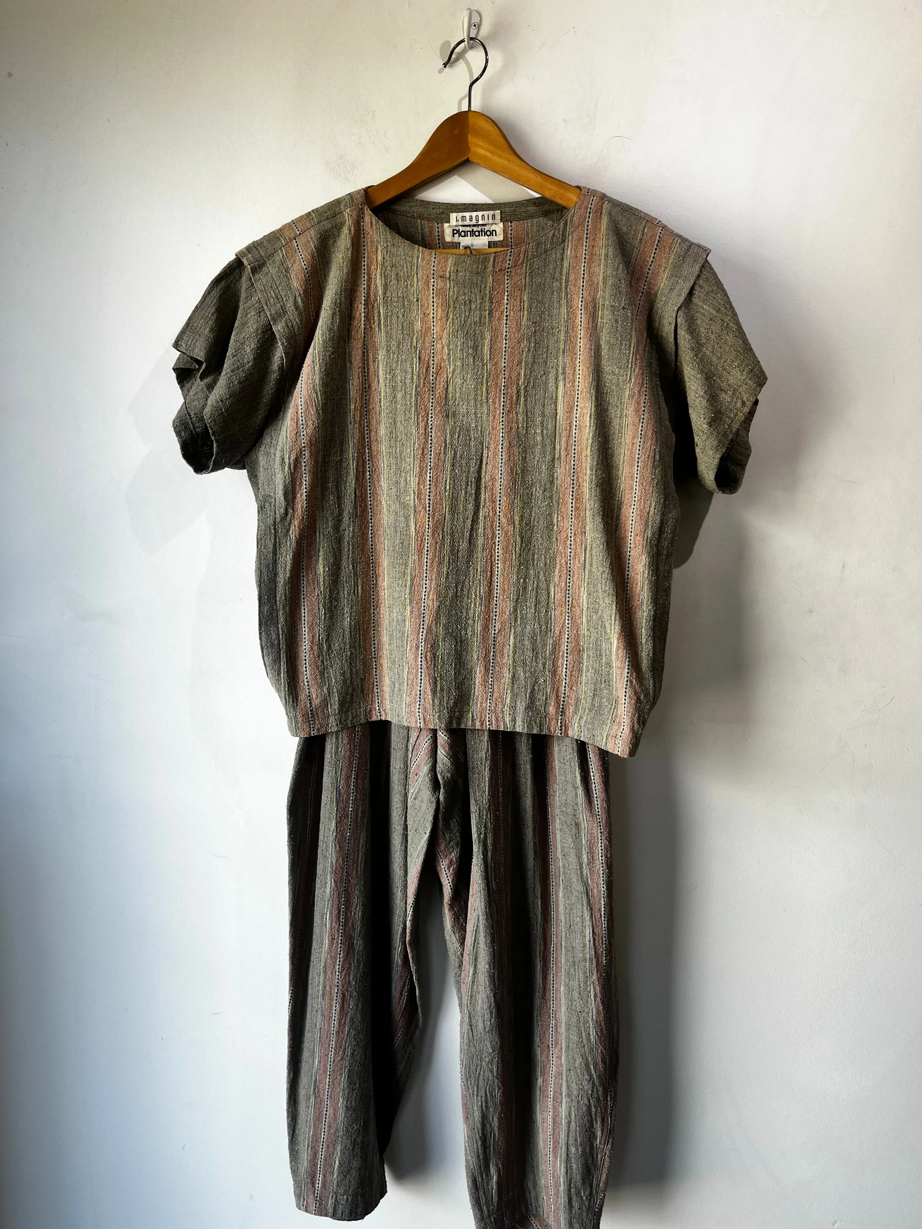 Issey Miyake Pink Stripe Two-Piece Outfit