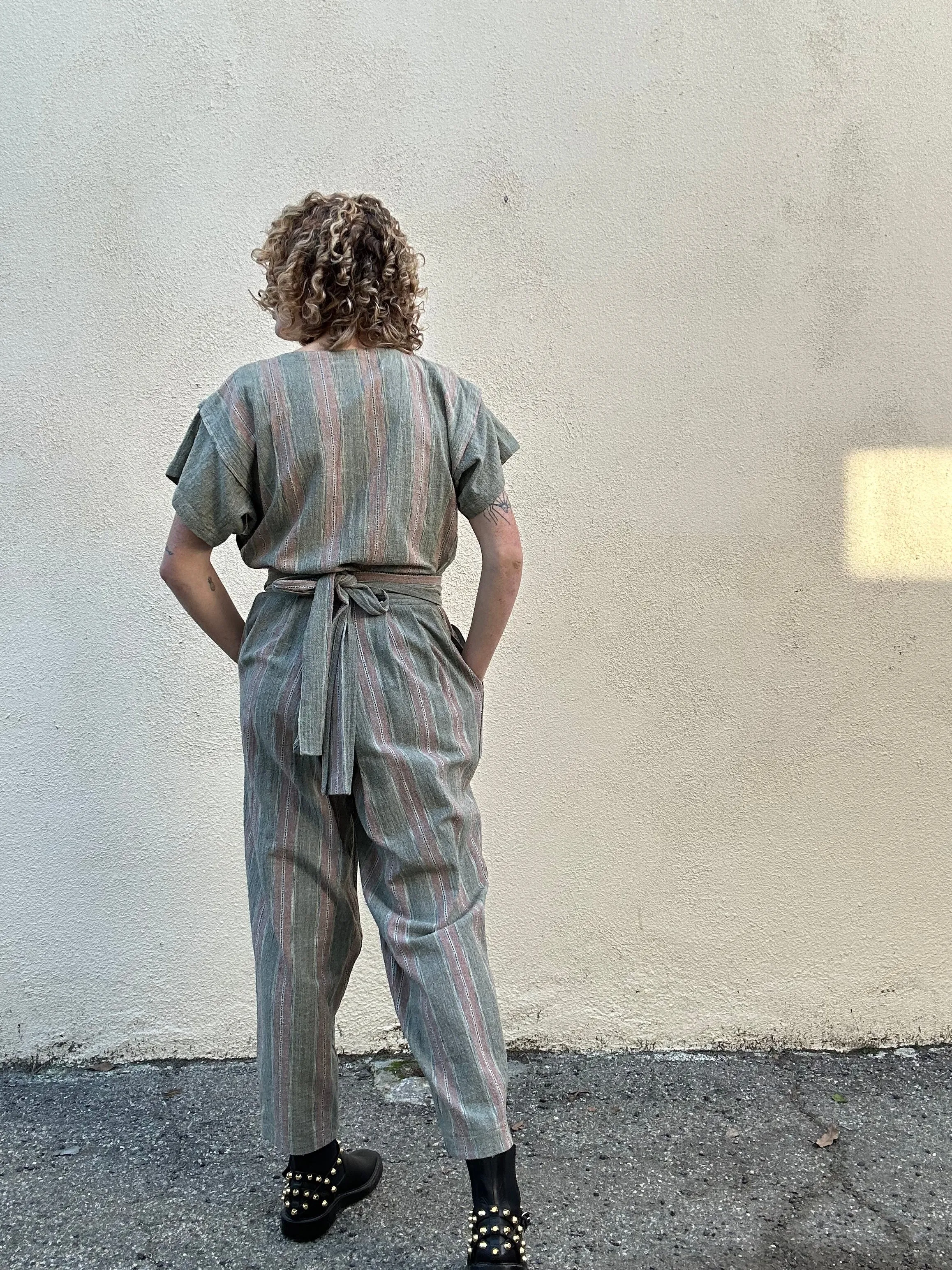 Issey Miyake Pink Stripe Two-Piece Outfit