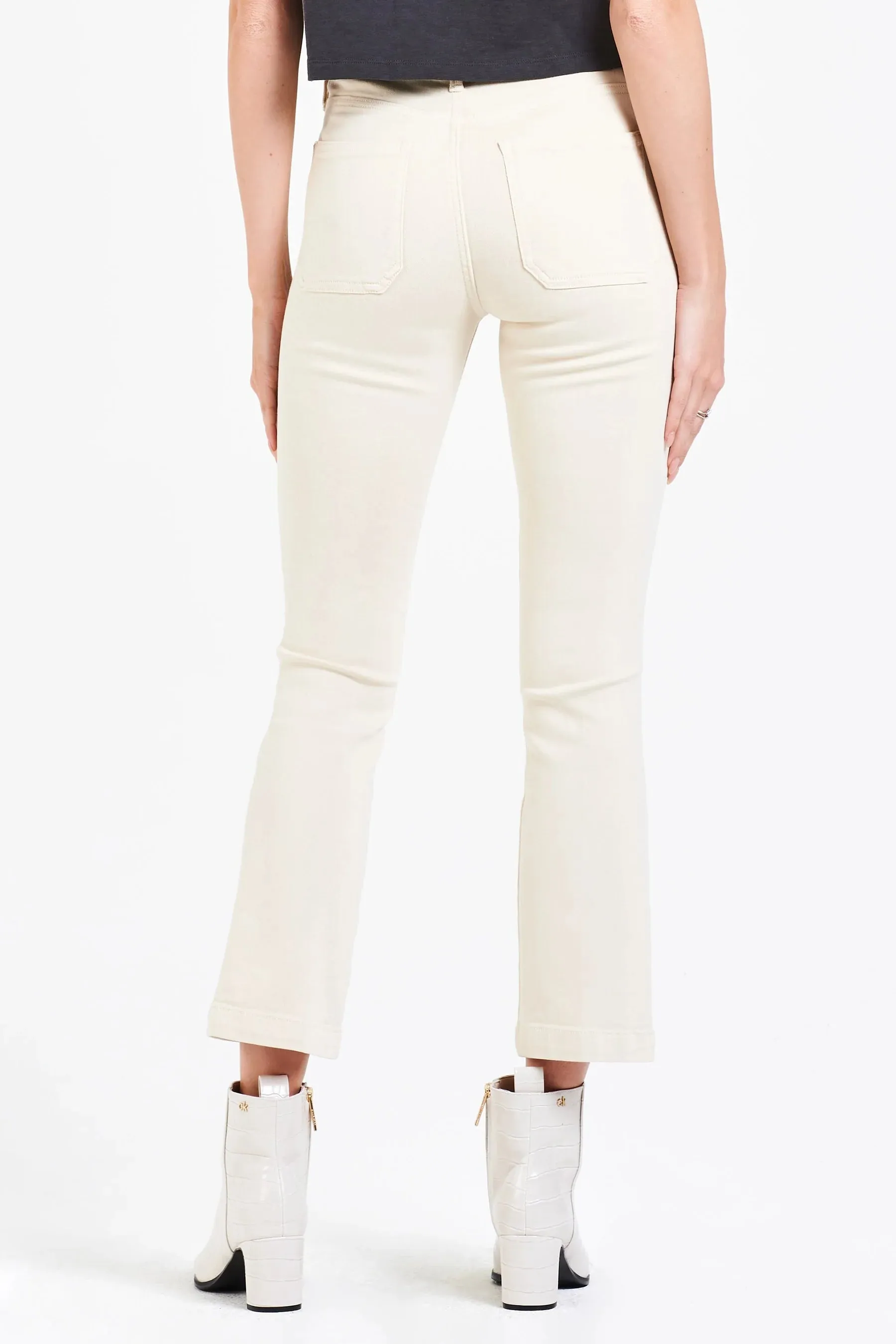 JEANNE SUPER HIGH RISE CROPPED FLARE JEANS VANILLA