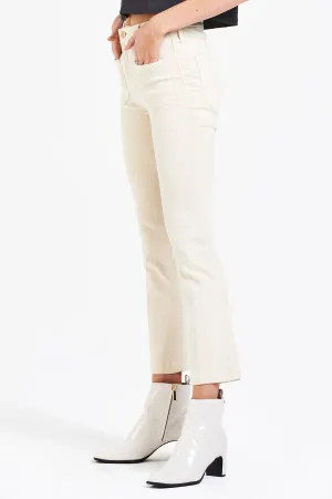 JEANNE SUPER HIGH RISE CROPPED FLARE JEANS VANILLA