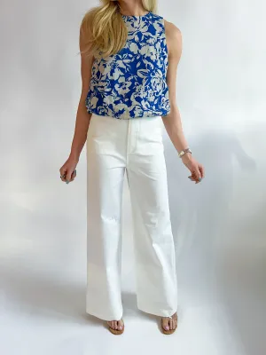 Jennsen Cotton Canvas Wide Leg Pants