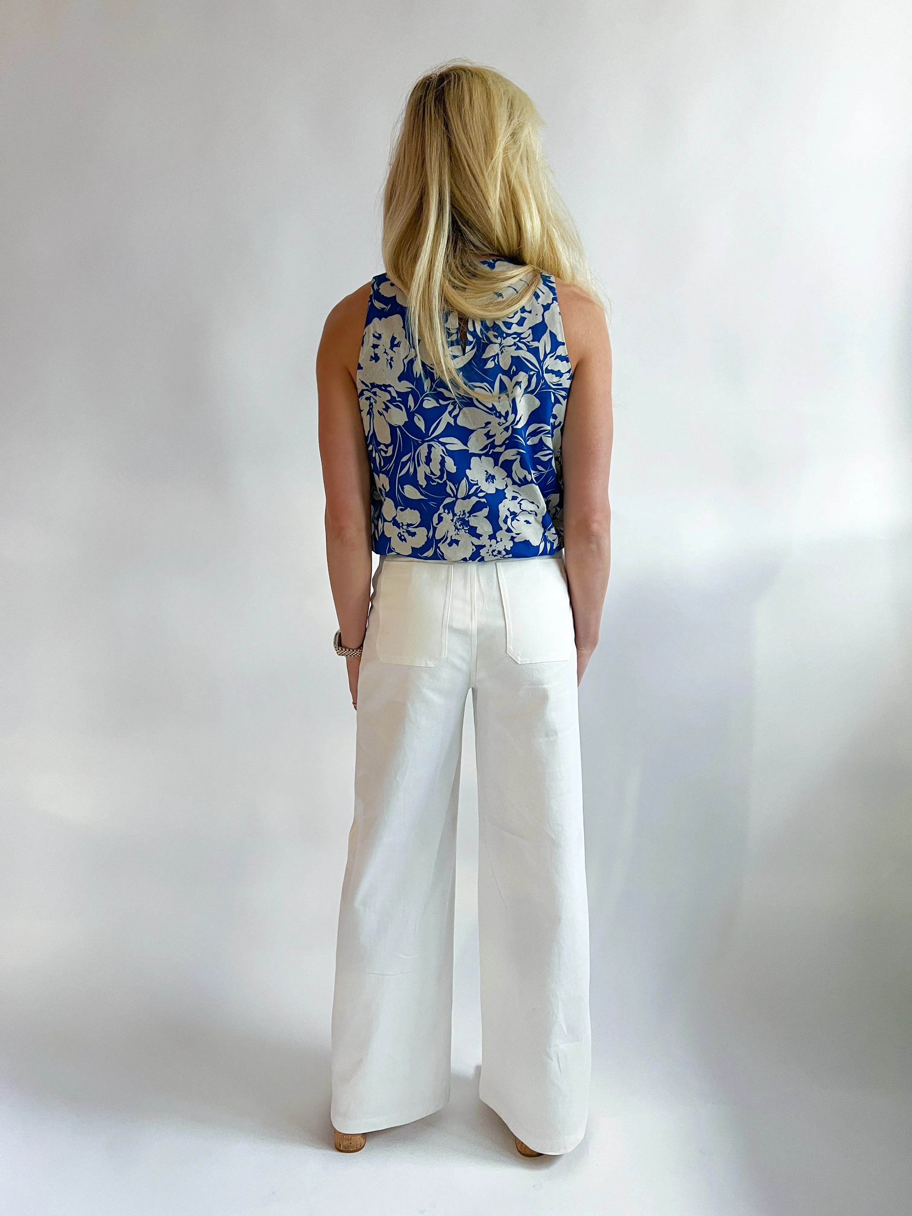 Jennsen Cotton Canvas Wide Leg Pants