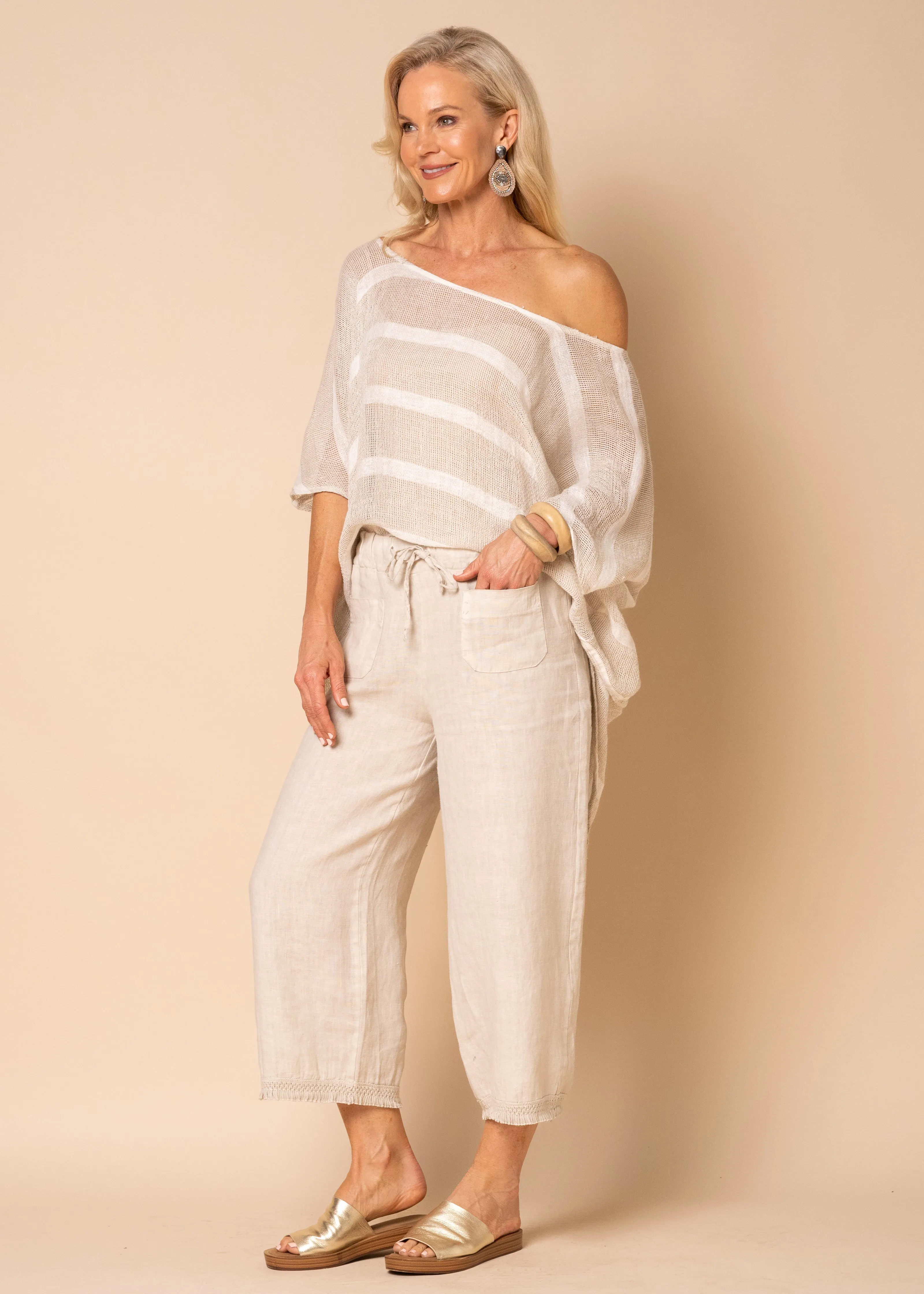 Jessi Linen Pants in Latte