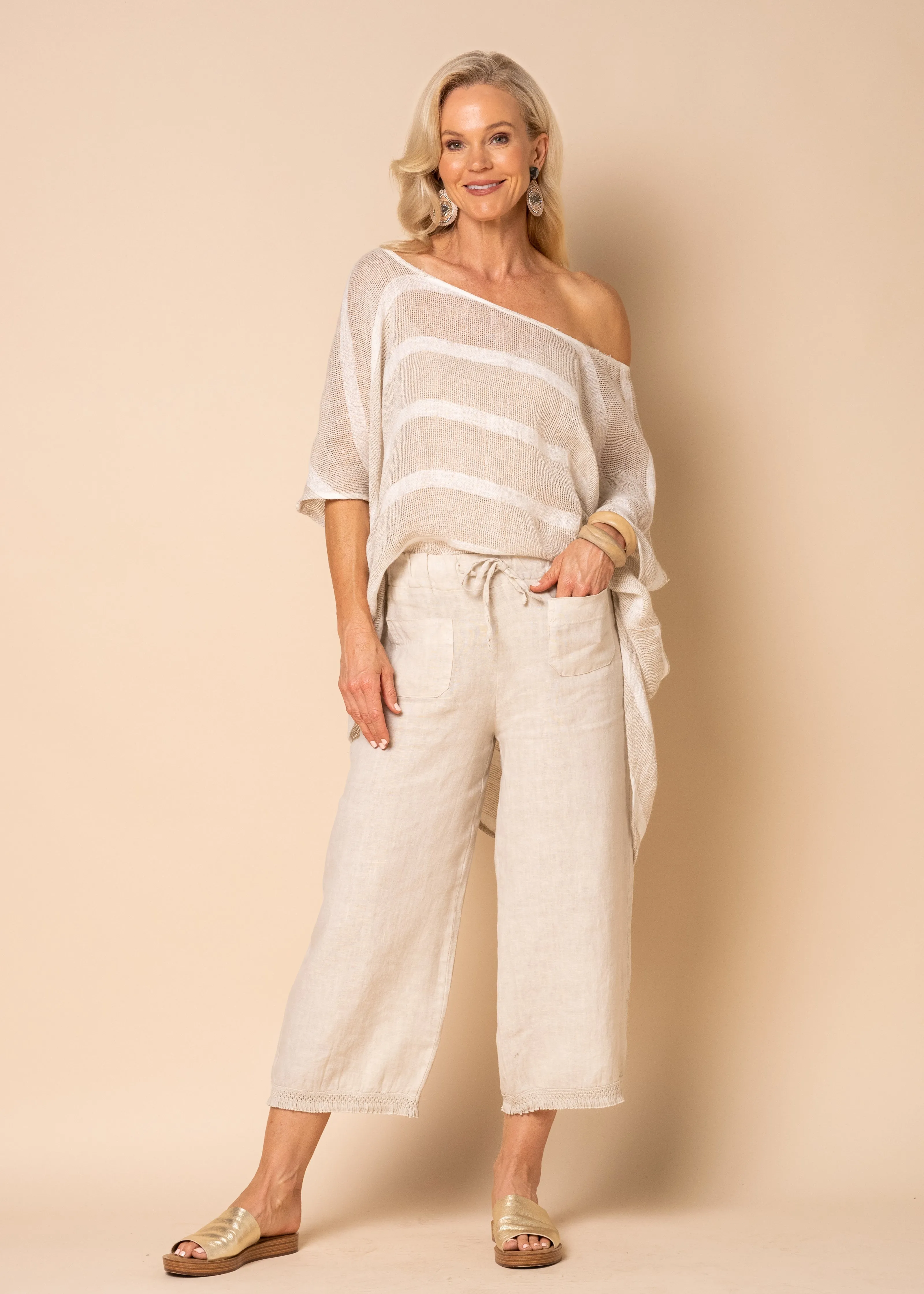 Jessi Linen Pants in Latte