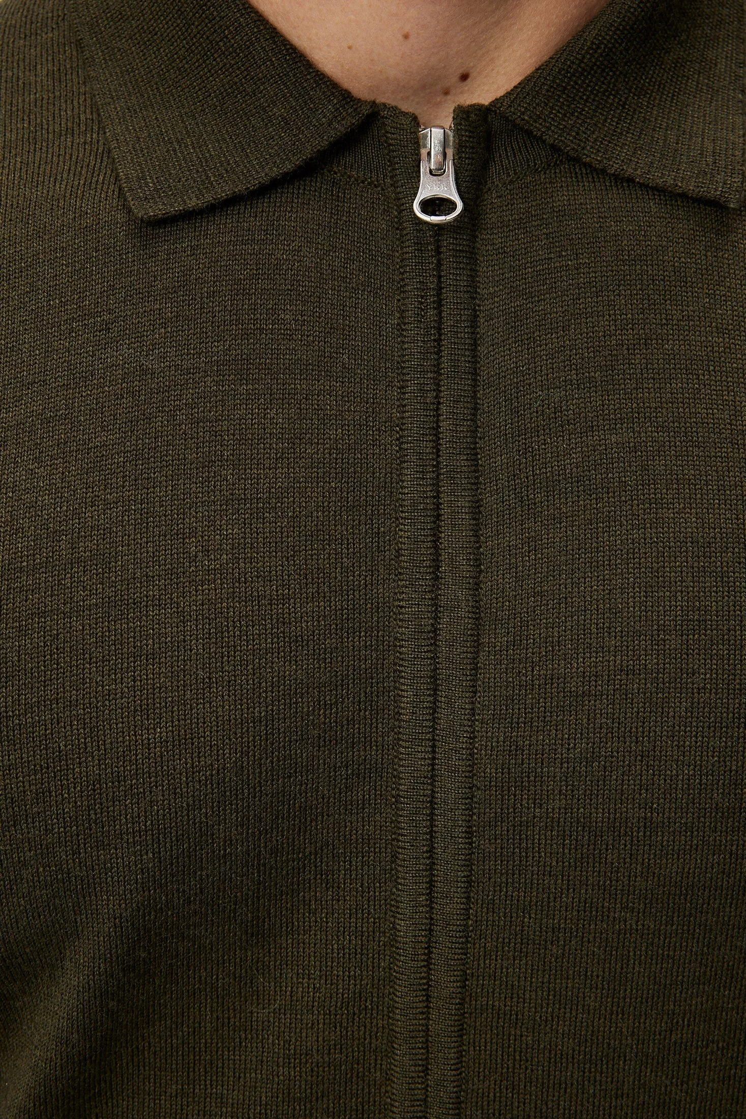 J.Lindeberg Mens Nyle Merino Zip Cardigan - FOREST GREEN
