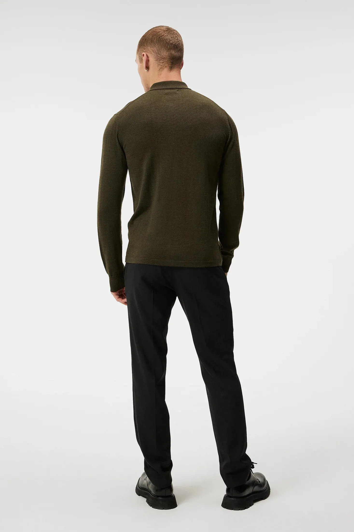 J.Lindeberg Mens Nyle Merino Zip Cardigan - FOREST GREEN