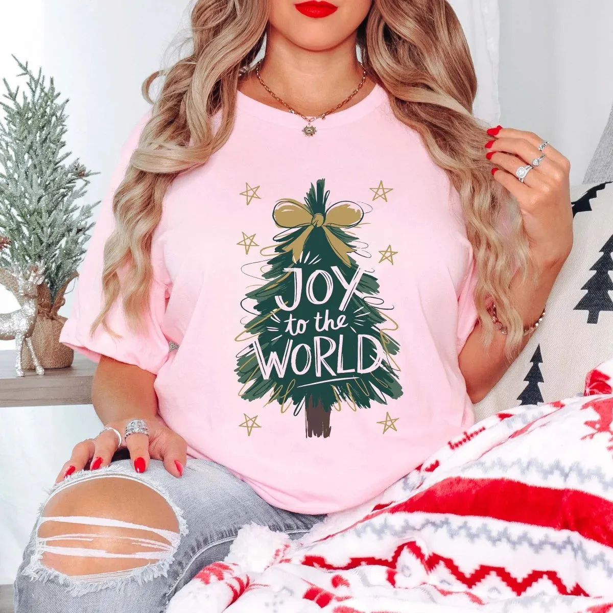 Joy To The World Tree Graphic Tee