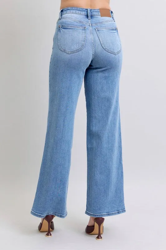 Judy Blue HW Vintage Wash Retro Wide Leg