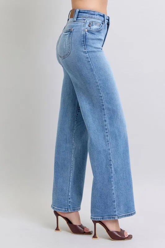 Judy Blue HW Vintage Wash Retro Wide Leg