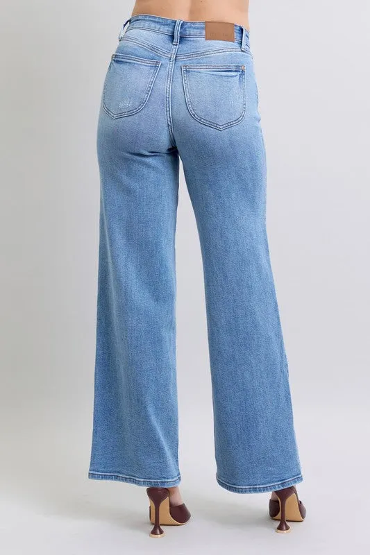 Judy Blue HW Vintage Wash Retro Wide Leg