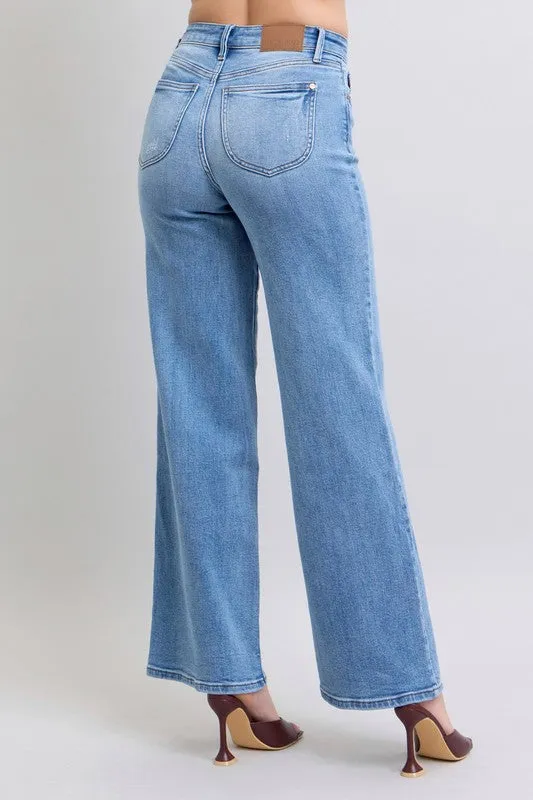 Judy Blue HW Vintage Wash Retro Wide Leg