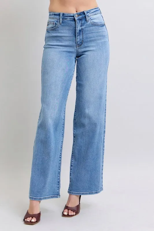 Judy Blue HW Vintage Wash Retro Wide Leg