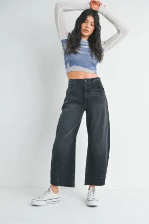 Just Black | Barrel Leg {Washed Black}