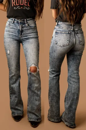 Kalisa Acid Wash Flare Jeans | FINAL SALE