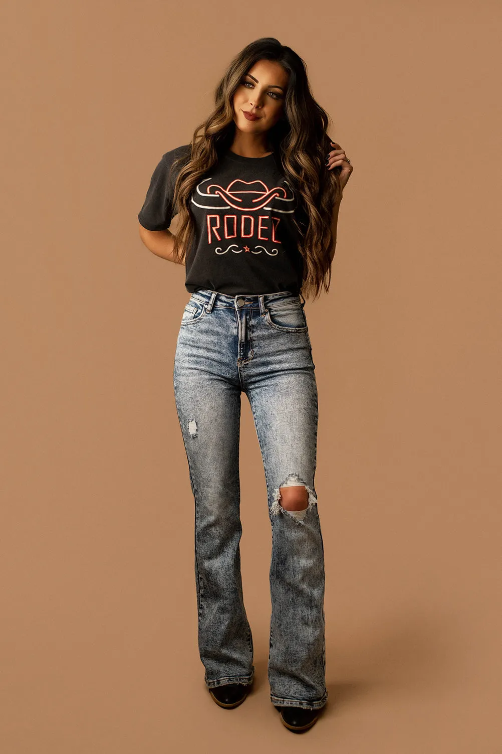 Kalisa Acid Wash Flare Jeans | FINAL SALE