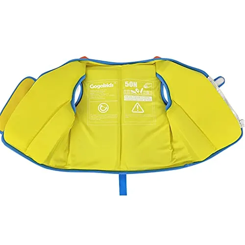 Kids Life Jackets Swim Vest - Toddler Life Vest Learn to Swim, Unisex-Child Swim Trainer Vest with Emergency Whistle & Adjustable Safety Strap (Orange, M)