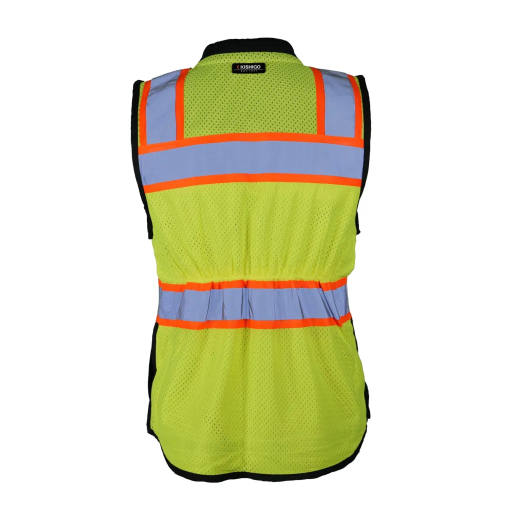 Kishigo Black Series Womens Heavy Duty Surveyors Vest, Type R Class 2
