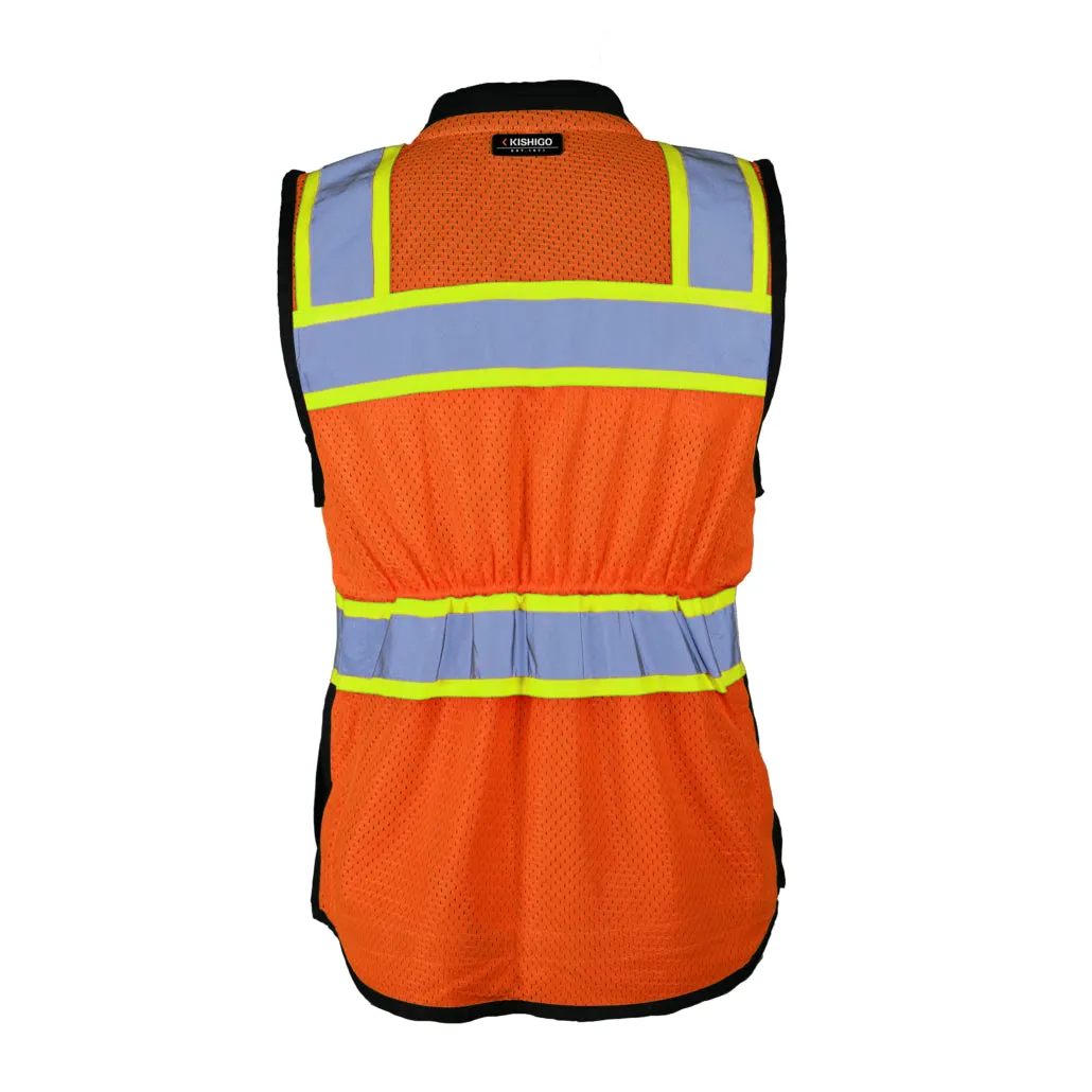 Kishigo Black Series Womens Heavy Duty Surveyors Vest, Type R Class 2
