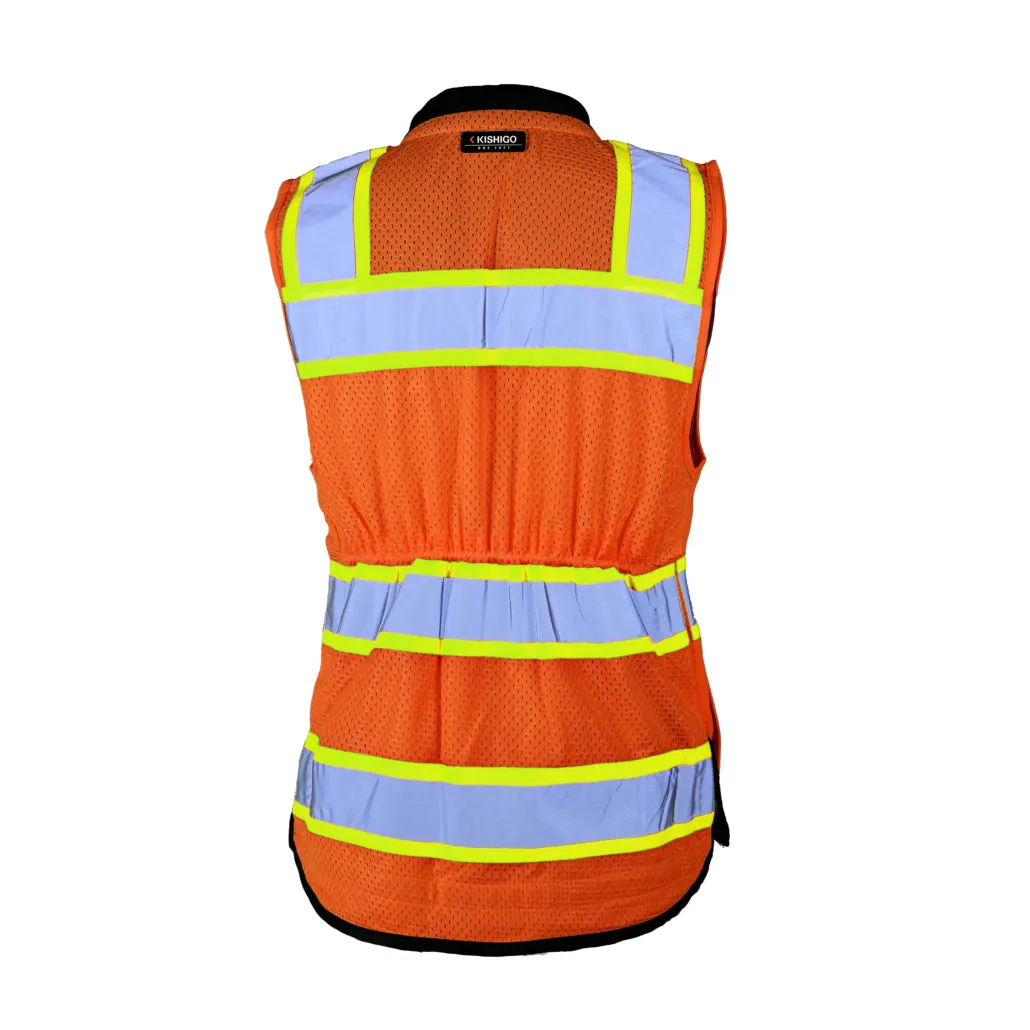Kishigo Black Series Womens Heavy Duty Surveyors Vest, Type R Class 2