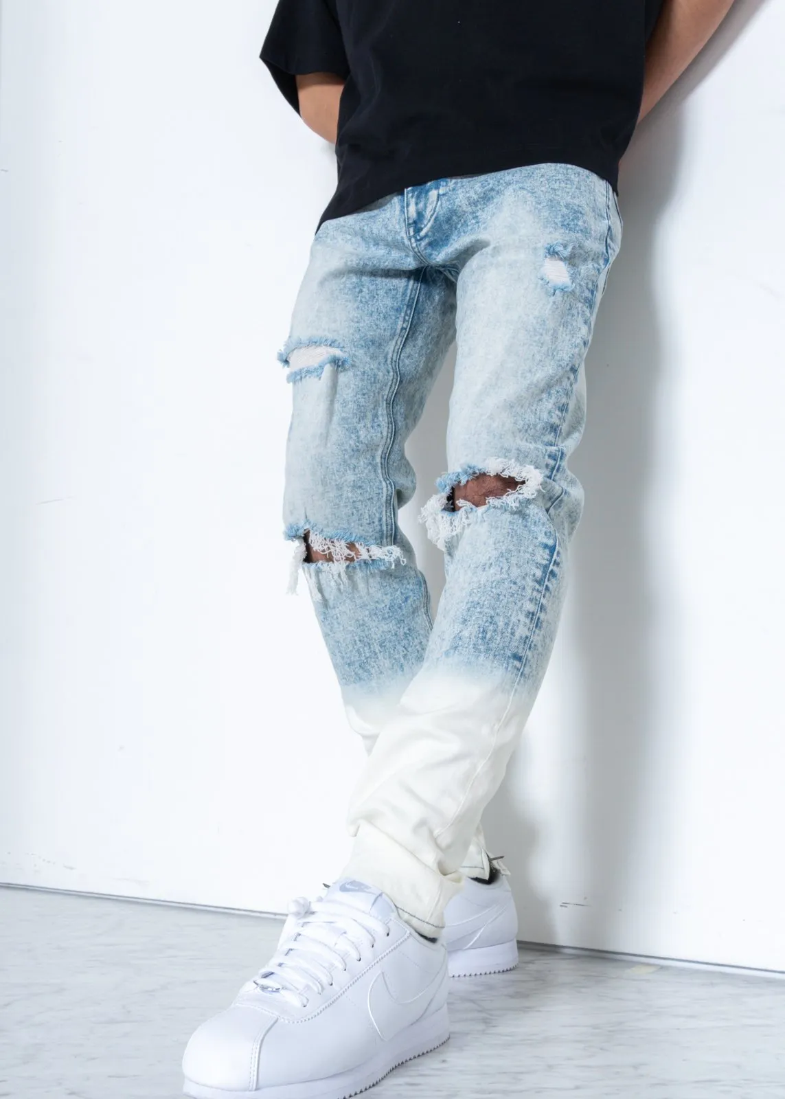 Konus Men's Acid Washed Jean in Blue