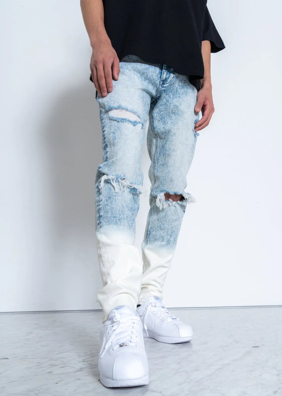 Konus Men's Acid Washed Jean in Blue
