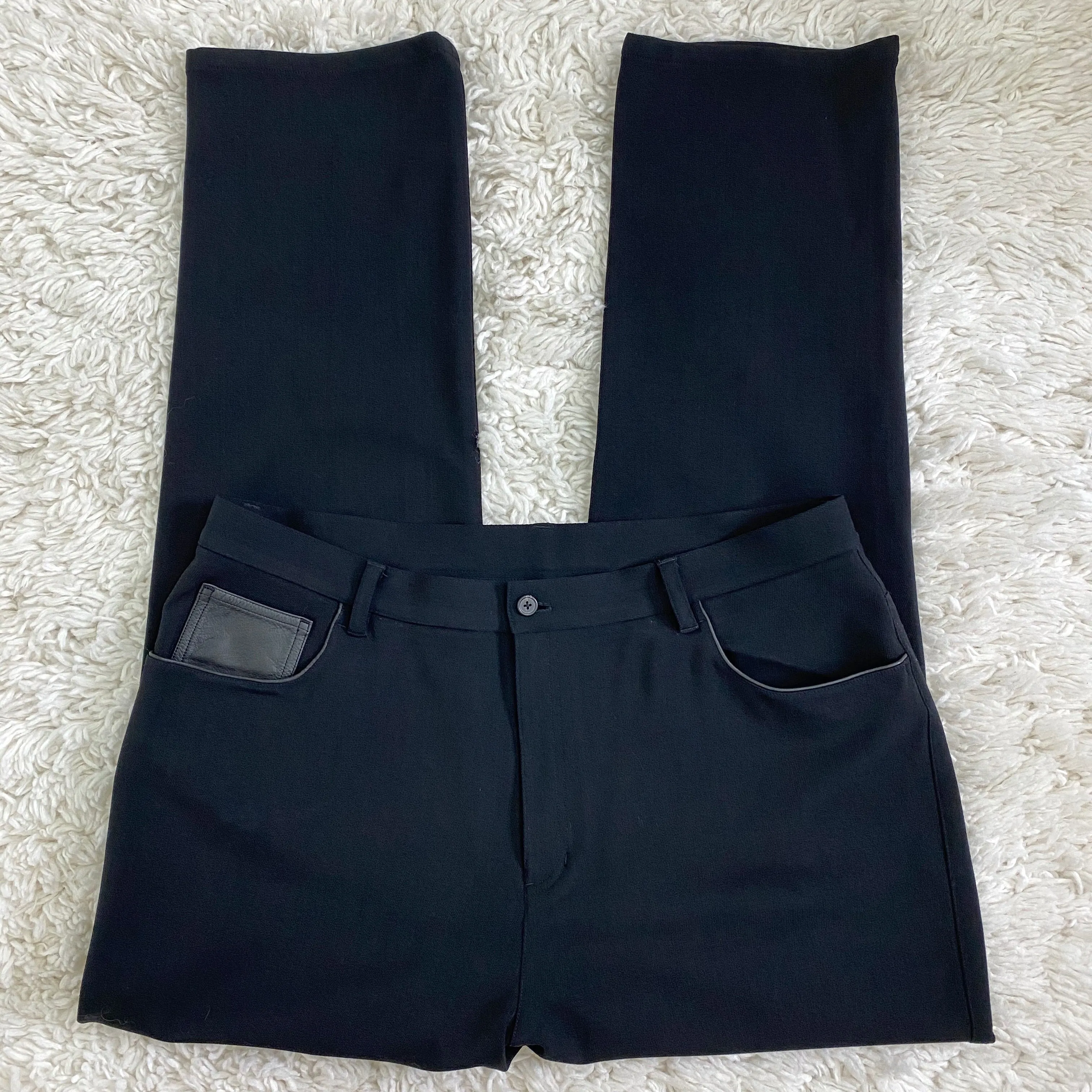 Lauren Ralph Lauren Black Wool Blend Tapered Leg Pants