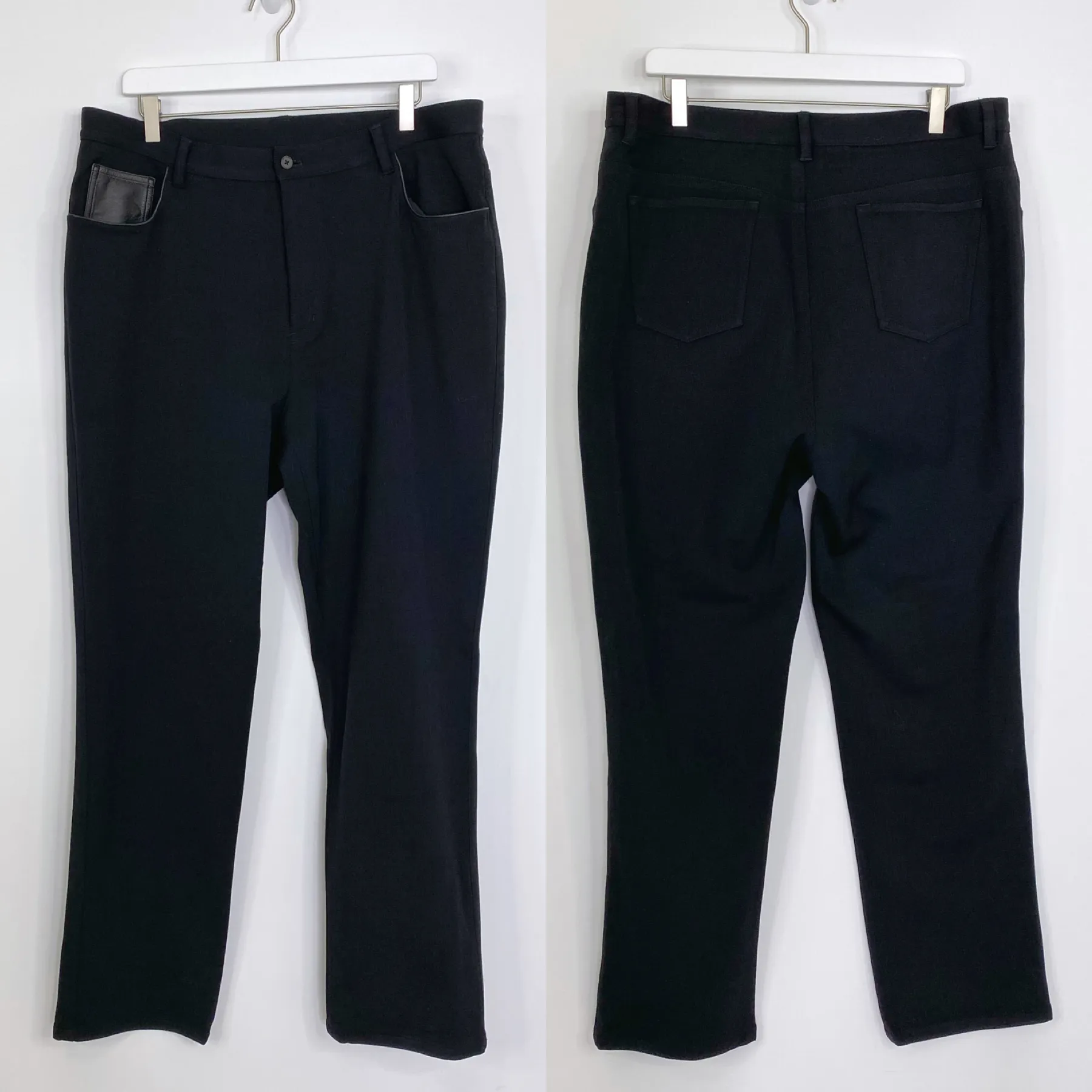 Lauren Ralph Lauren Black Wool Blend Tapered Leg Pants