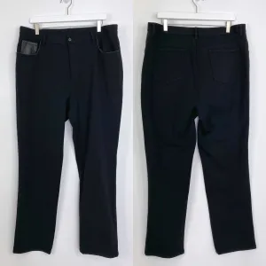 Lauren Ralph Lauren Black Wool Blend Tapered Leg Pants
