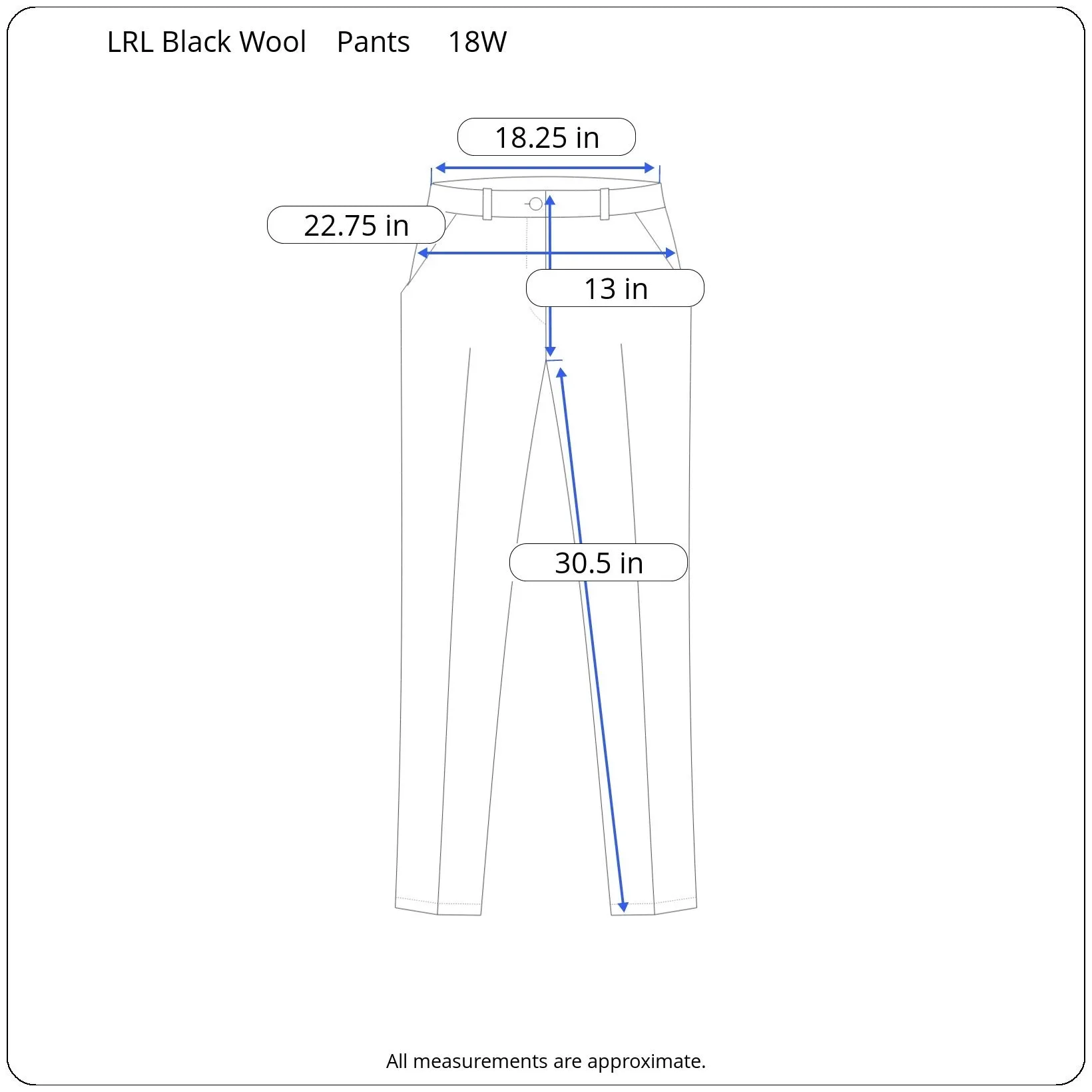 Lauren Ralph Lauren Black Wool Blend Tapered Leg Pants