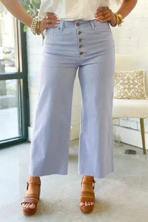 Lavender Blue Button Front Pants