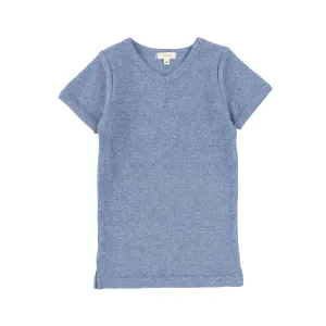Lil Legs Ribbed V-Tee - Denim Heather