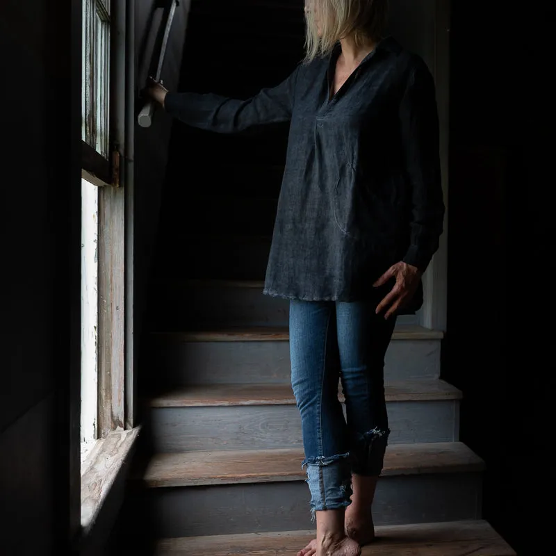 Linen Artist Top | Black