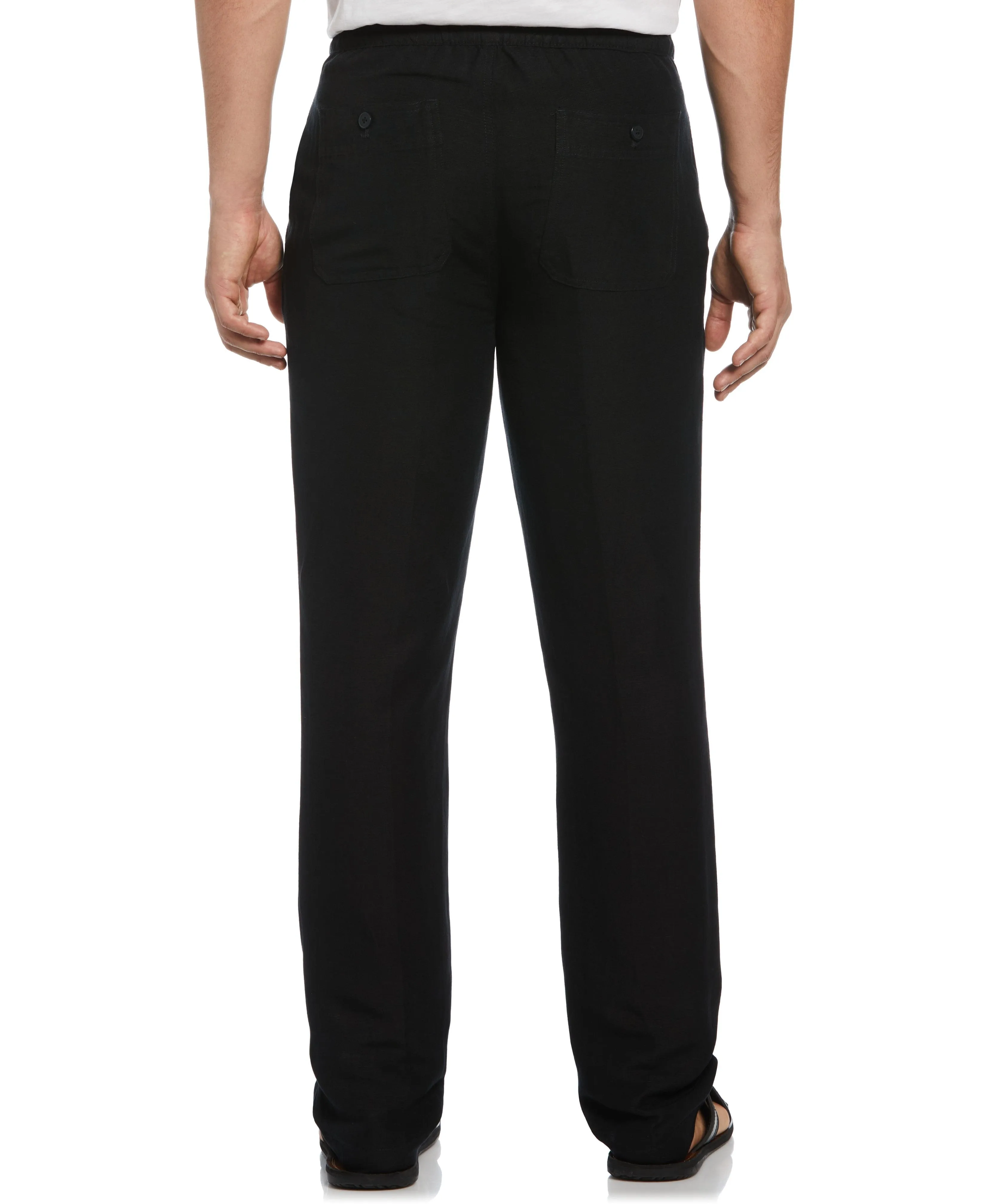 Linen-Blend Core Drawstring Pants