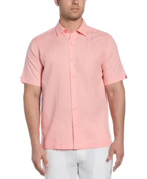 Linen Blend Embroidered Panel Shirt